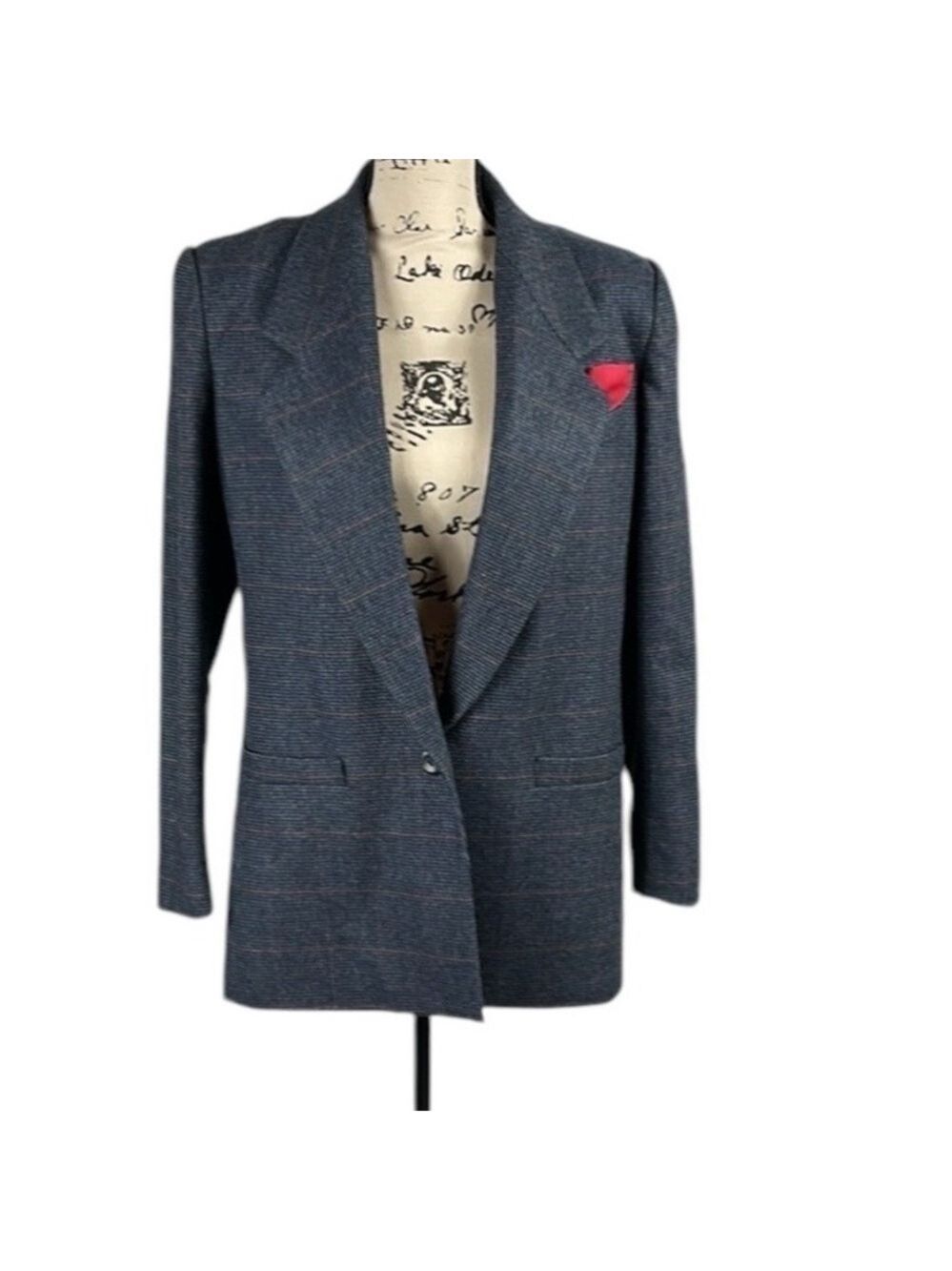 Vintage 80’s/90’s Sasson Plaid Wool Blend Blazer Size 12